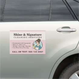 Benutzerdefinierte Pink Maid Reinigungsdienstleist Auto Magnet