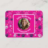 Benutzerdefinierte Pink Pet Sitter Visitenkarte (Vorderseite)