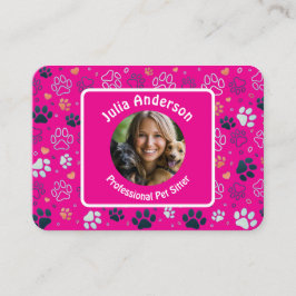 Benutzerdefinierte Pink Pet Sitter Visitenkarte