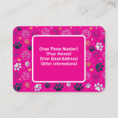 Benutzerdefinierte Pink Pet Sitter Visitenkarte (Rückseite)