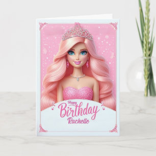 Benutzerdefinierte Pink Princess Alles Gute zum Ge Karte