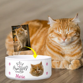 Benutzerdefinierte Pink Princess Katze Napf