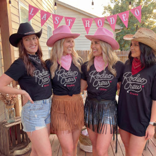 Benutzerdefinierte Pink Rodeo Crew Junggesellinnen T-Shirt