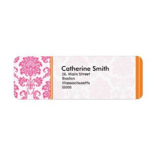 Benutzerdefinierte Pink- und Orange-Damaskus-Adres