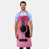 Benutzerdefinierte pinke Gitarre Schürze (Getragen)