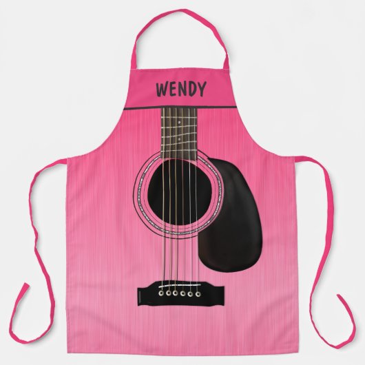 Benutzerdefinierte pinke Gitarre Schürze (Vorderseite)