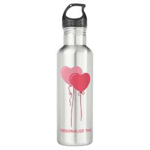 Benutzerdefinierte Pinke Minimalistische Valentine Edelstahlflasche