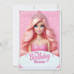 Benutzerdefinierte Pinke Prinzessin Alles Gute zum Einladung