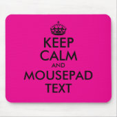 Benutzerdefinierte pinke und schwarze Keep-Calm-Ma Mousepad (Vorne)