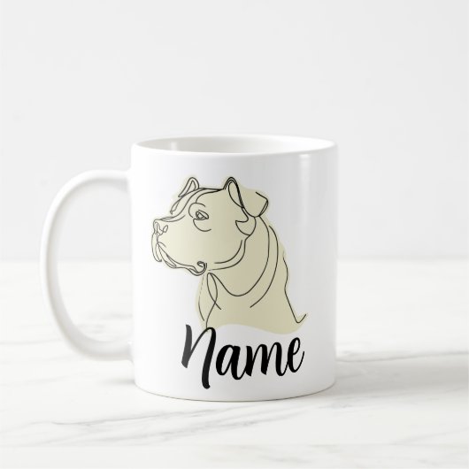Benutzerdefinierte Pitbull-Tasse mit dem Namen IHR Kaffeetasse (Links)