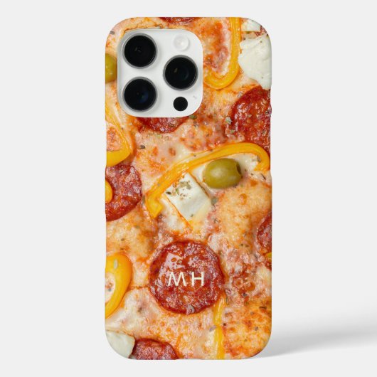 Benutzerdefinierte PIZZA-Telefonfälle mit Monogram Case-Mate iPhone Hülle (Rückseite)