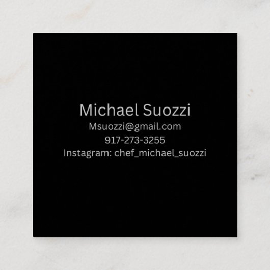 Benutzerdefinierte Platz-Visitenkarten, elegante M Quadratische Visitenkarte (Rückseite)