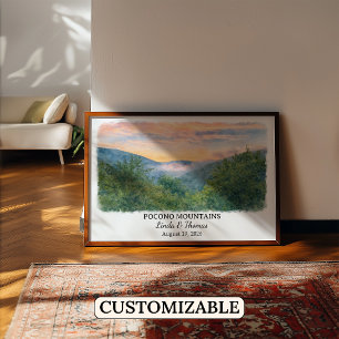 Benutzerdefinierte Pocono Mountains Wandkunst, Pen Poster