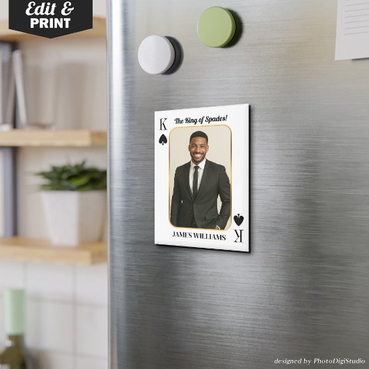 Benutzerdefinierte Poker-Karte mit Foto, Der König Magnet