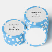 Benutzerdefinierte Pokerchips, hellblaue gestreift Pokerchips (Stapel)