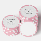 Benutzerdefinierte Pokerchips, rosa gestreifte Kan Pokerchips (Stapel)