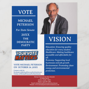 Benutzerdefinierte politische Kampagne mit Foto Flyer