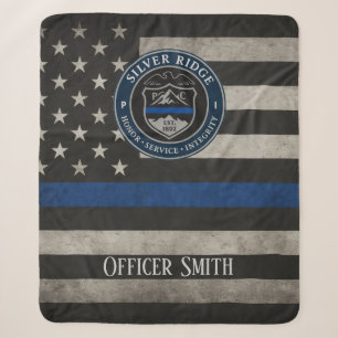 Benutzerdefinierte Polizei Thin Blue Line Decke Sherpadecke