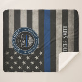 Benutzerdefinierte Polizei Thin Blue Line Decke Sherpadecke (Vorderseite (Horizontal))