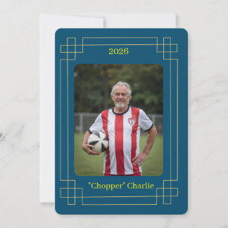 Benutzerdefinierte Porträtfoto-Fußball-Testimonial Feiertagskarte