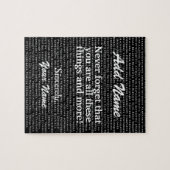 Benutzerdefinierte positive Wörter Bestätigung Nam Puzzle (Horizontal)