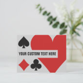 Benutzerdefinierte Postkarte des Kartenspielers (Stehend Vorderseite)