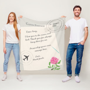 Benutzerdefinierte Postkarte mit persönlicher Lieb Fleecedecke