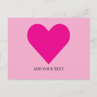 Benutzerdefinierte Postkarte mit rosa Herz