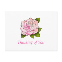 Benutzerdefinierte Postkarte mit Vintage-Rosa-Rose