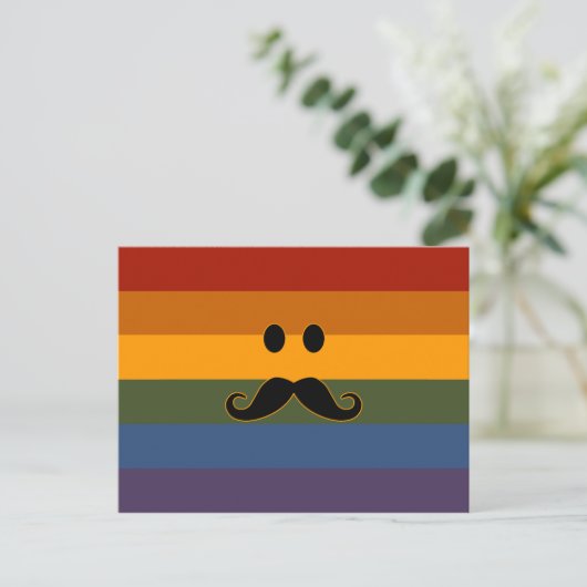 benutzerdefinierte Postkarte Mustache Pride (Stehend Vorderseite)