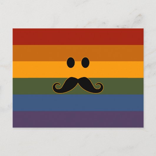 benutzerdefinierte Postkarte Mustache Pride (Vorderseite)