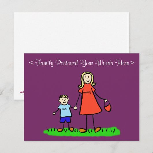 Benutzerdefinierte Postkarten für Mutter- und Sohn (Vorne/Hinten)