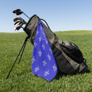 Benutzerdefinierte Preppy königsblaue Fleur de Lis Golfhandtuch