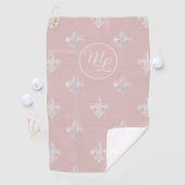 Benutzerdefinierte Preppy rosa Fleur de Lis Golfhandtuch (Insitu)