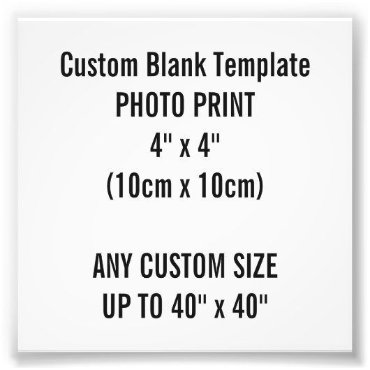 Benutzerdefinierte Print 4" x 4" Foto Druckvorlage (Vorne)