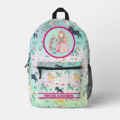 Benutzerdefinierte Prinzessin Unicorn Bedruckter Rucksack (Vorderseite)