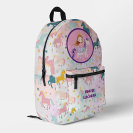 Benutzerdefinierte Prinzessin Unicorn Bedruckter Rucksack
