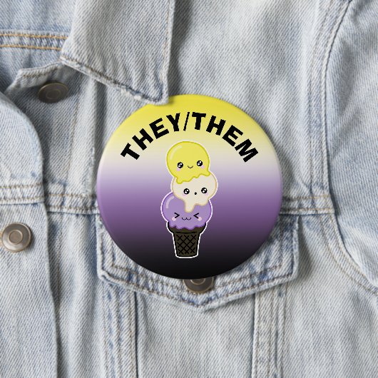 Benutzerdefinierte Pronomen - LGBTQ+, nicht binäre Button (Beispiel)