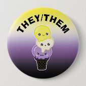 Benutzerdefinierte Pronomen - LGBTQ+, nicht binäre Button (Vorderseite)