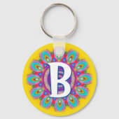 Benutzerdefinierte psychedelische Initialtastenrin Schlüsselanhänger (Vorderseite)