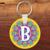 Benutzerdefinierte psychedelische Initialtastenrin Schlüsselanhänger (Vorderseite)