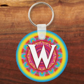 Benutzerdefinierte psychedelische Initialtastenrin Schlüsselanhänger (Vorderseite)