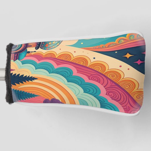 Benutzerdefinierte psychedelische Putter-Golfkopfa Golf Headcover (Vorderseite)
