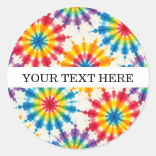 Benutzerdefinierte psychedelische Tie Dye Groovy Runder Aufkleber