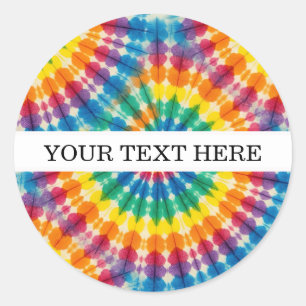 Benutzerdefinierte psychedelische Tie Dye Groovy Runder Aufkleber