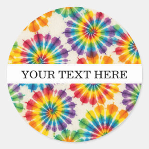 Benutzerdefinierte psychedelische Tie Dye Groovy Runder Aufkleber