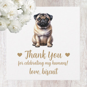 Benutzerdefinierte Pug-Hunde-Hochzeitsgeschenkanhä Geschenkanhänger
