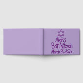 Benutzerdefinierte Purple Bat Mitzvah Gästebuch (Voll)