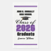 Benutzerdefinierte Purple Class of 2026 Abschlussf Serviette (Vorderseite)