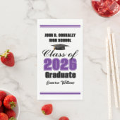 Benutzerdefinierte Purple Class of 2026 Abschlussf Serviette (Beispiel)